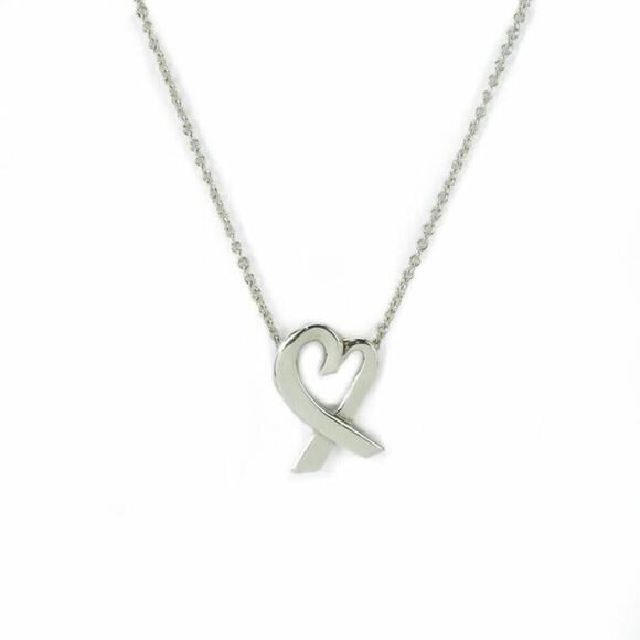 Tiffany & Co. Paloma Picasso Loving Heart Necklace Sterling Silver 16” Chain - Picture 1 of 15